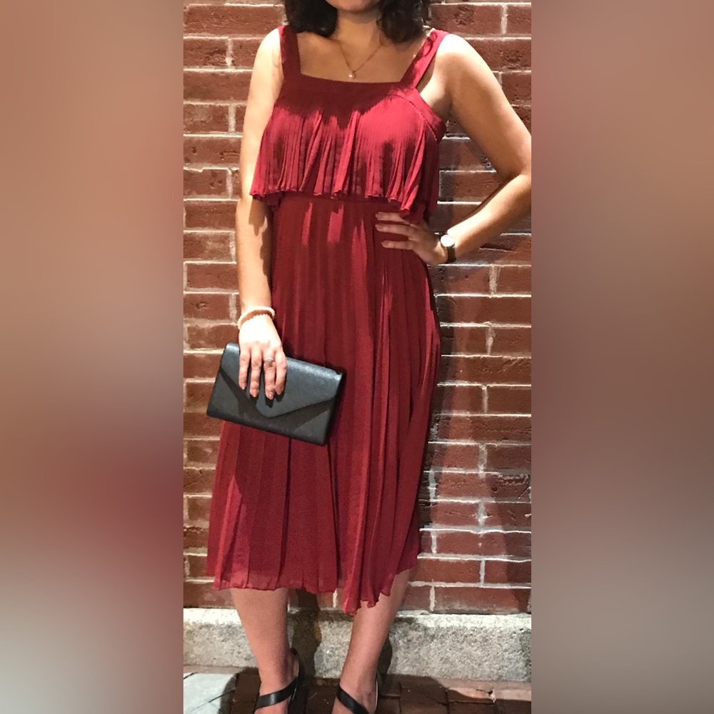 Red EUC ASOS dress, size 6 (US), worn once for an event, lightweight, flowy